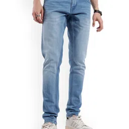 WROGN Men Comfort Tapered Fit Low Distress Heavy Fade Jeans image 1