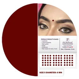 PERPAA Premium Kumkum Set Of 16 Round Stick On Bindi Book - Red 03 ,Black 04 ,Dark Maroon 05,Light Maroon 11 image 2