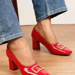 Flat n Heels Women Red Pumps Heels-picture-18