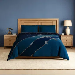 SPACES Jadau 100% Cotton Ornate Print Double Quilt - Dark Teal-image-6