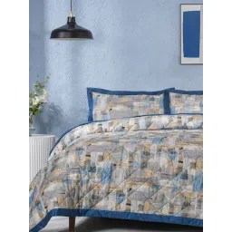 Maspar Blue Cotton Soft Breathable 300 GSM & 200TC Bed Quilt (Double) image 1