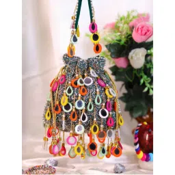 SWISNI Green Mirror Potli Bag-picture-11