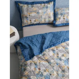 Maspar Blue Cotton Soft Breathable 300 GSM & 200TC Bed Quilt (Double) image 4