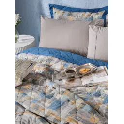 Maspar Blue Cotton Soft Breathable 300 GSM & 200TC Bed Quilt (Double) image 5