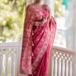 Cotify Ethnic Motifs Woven Design Banarasi Saree with Blouse Piece image 4