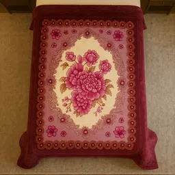 Signature Andrew Purple & White Floral Printed Lightweight 450 GSM Mild Winter Blanket image 2