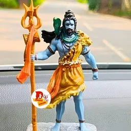 DARIDRA BHANJAN Yellow & Blue Religious Idol Showpiece image 2