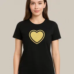MORDEN MUSE Graphic Printed Round Neck Cotton T-shirt-image-95