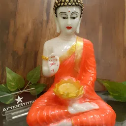 Afterstitch Orange Buddha Idol Showpiece-picture-39