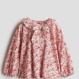 H&M Girls Frill-Collared Cotton Pure Cotton Blouse Top-picture-36