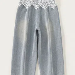 LULU & SKY Girls Wide Leg Mid-Rise Light Fade Stretchable Jeans image 2