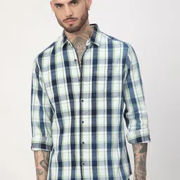 VASTRADO Men Classic Slim Fit Checked Casual Shirt-picture-56