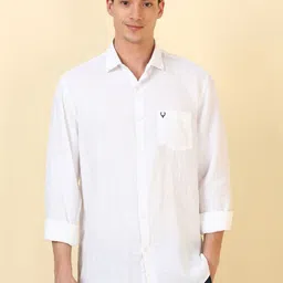 Allen Solly Men Solid Spread Collar Linen Casual Shirt-image-48