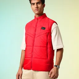 HRX by Hrithik Roshan Mock Collar Sleeveless Padded Jacket image 3