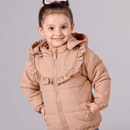 Babyoye Full Sleeves Polyester Hooded Padded Jacket - Brown-picture-29