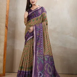 Jinal & Jinal Woven Design Zari Handloom Pochampally Saree-picture-38