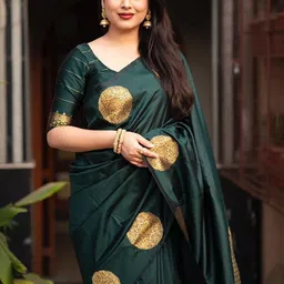 Moda Rapido Floral Woven Design Zari Handloom Banarasi Saree image 4