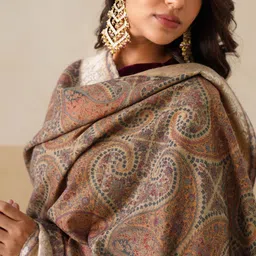 INCHING INDIA Women Paisley Woven Design Shawl image 5