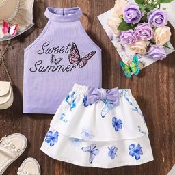Oh Rare Girls Printed Top With Skirt-picture-2