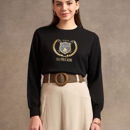 U.S. Polo Assn. Women Women Typography Printed Cotton Pullover-picture-45
