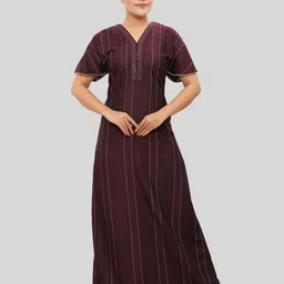 NIGHT QUEEN Printed Maxi Nightdress-picture-28