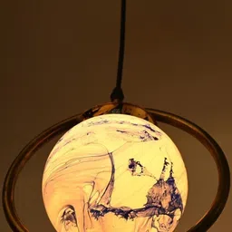 SOMIL Printed Glass Cylinder Ceiling Lamps image 4