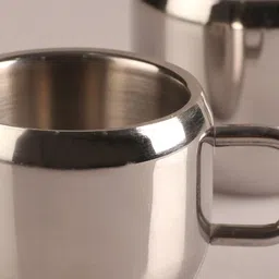 dynore Silver 90 ml Stainless Steel (Set of 2 ) Tea Cups image 3