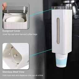 ameedarshan Wall Mount Bathroom Cup Holder for 3oz to 6oz Paper Plastic Glass Holder image 2