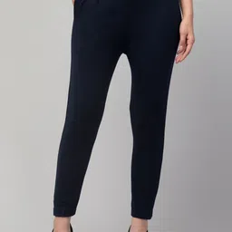 CROWN KING Women Slim Fit Easy Wash Pleated Trousers-image-93