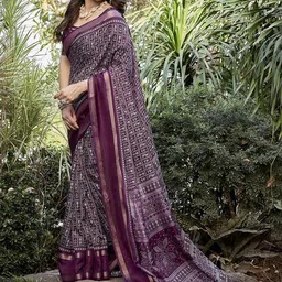 KALINI Purple NA Silk Blend Sarees-image-21