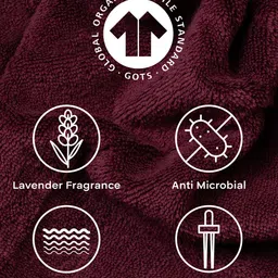 Feather & Spun Cranberry Crush Lavender Fragrance Antimicrobial Organic Cotton Bath Towel image 4