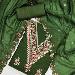 Rangtulika Ethnics Embroidered Unstitched Dress Material-picture-26