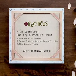 OLIVE TREE Beige & Grey Canvas Religious Wall Paintings image 4