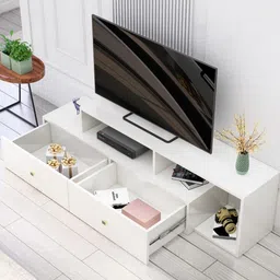 HEXA RED White TV Unit with Storage image 2