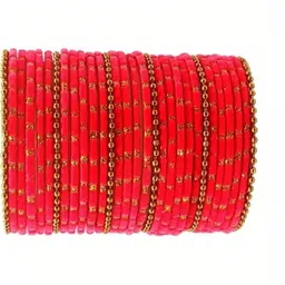 LLL FASHION Set Of 40 Rose Glass Artificial Stones Bangle image 2