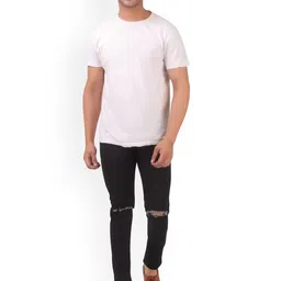 Moda Rapido Men Classic Tapered Fit Mid-Rise Slash Knee Stretchable Jeans image 4