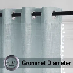 HOMEMONDE Grey Set of 2 Sheer Door Curtain image 2