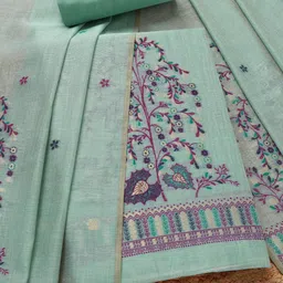 Soch Floral Woven Design Chanderi Cotton Unstitched Dress Material-image-46