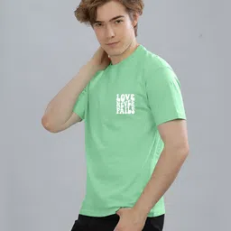 FALTU.CO Men Typography Printed Round Neck Pure Cotton Oversized T-shirt image 5