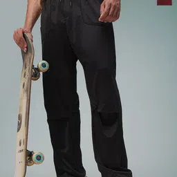 MADSTO Men Pack Of 2 Solid Mid-Rise Relaxed Fit Trousers-picture-15