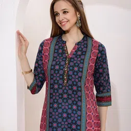 keshubaba Ethnic Motifs Printed Mandarin Collar Kurta image 5