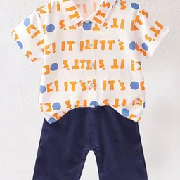 DANGAR Unisex Kids Printed Shirt with Shorts-image-55