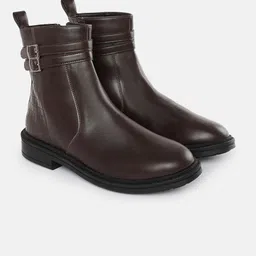 The Roadster Life Co. Women Buckle Detailing Mid-Top Boots-picture-14