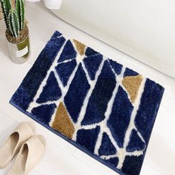 LUXEHOME INTERNATIONAL Blue & White Printed 1780 GSM Non-Slip Bath Rug-picture-40