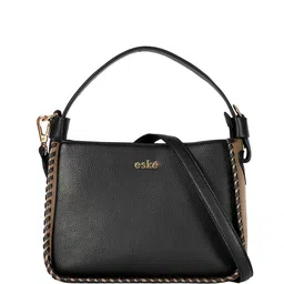 eske Women Multicolor Solid Whipstitch 3 Compartments Leather Sling Handheld Handbag-image-19