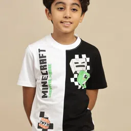 Kids Ville Boys Minecraft Printed Pure Cotton Tshirt-picture-42