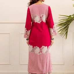 KALINI Women Floral Printed Regular Sequinned Kurta with Palazzos image 4