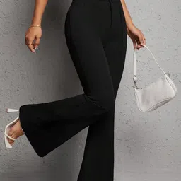 NUCOUTHS Women Super Relaxed Fit High-Rise Pleated Lycra Trousers-image-69