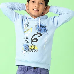 V-Mart Boys Blue Long Sleeves Hooded neck Printed Sweatshirt image 4