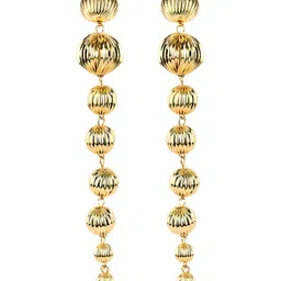 PATOLA BY VJ Stainless Steel Gold-Plated Contemporary Drop Earrings image 5